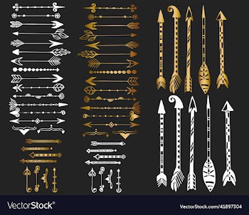 set of golden tattoo arrows