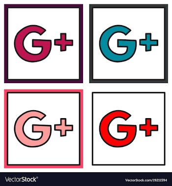 Set of google plus icons on background vector image