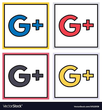Set of google plus icons on background vector image