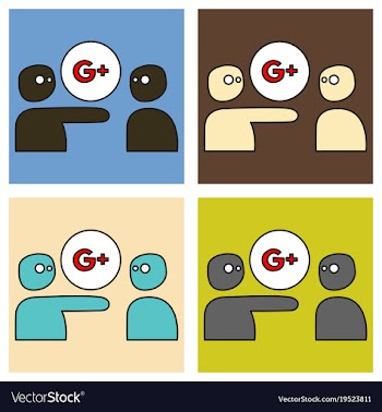 Set of google plus icons on background vector image