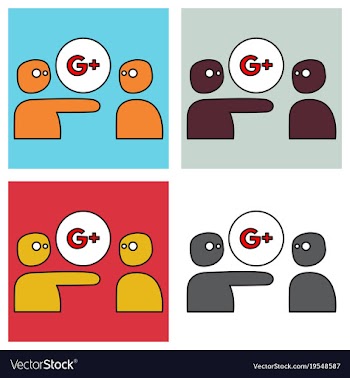 Set of google plus icons on background vector image