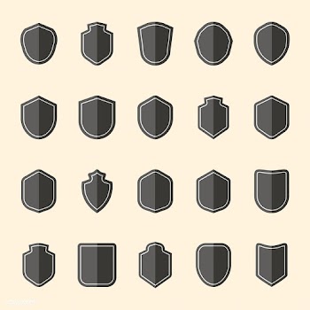 Set of gray shield icon vectors | Free stock vector - 543204