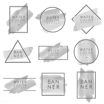 Set of gray watercolor banner design vector | Free stock vector - 512835