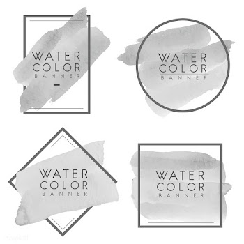 Set of gray watercolor banner design vector | Free stock vector - 512837