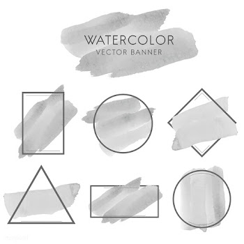 Set of gray watercolor banner design vector | Free stock vector - 512840