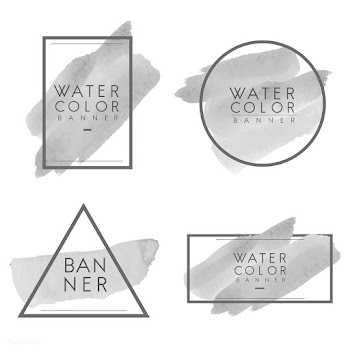 Set of gray watercolor banner design vector | Free stock vector - 512841