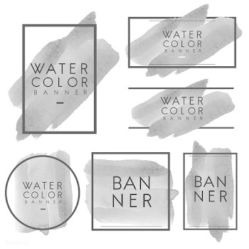 Set of gray watercolor banner design vector | Free stock vector - 512843