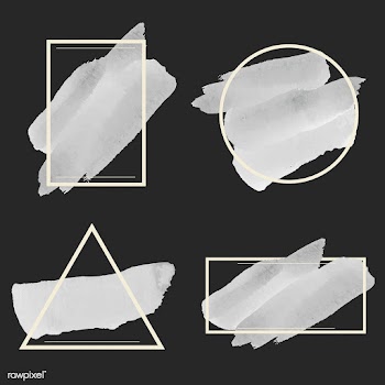 Set of gray watercolor banner design vector | Free stock vector - 513050