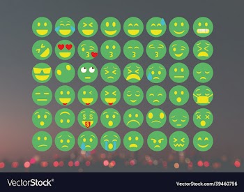 set of green emojies