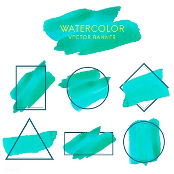Set of green watercolor banner design vector | Free stock vector - 512811