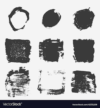 set of grungy ink textured frames