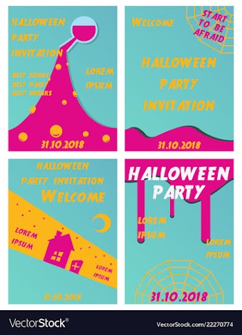 Set of halloween concepts pumpkin and spider web vector image