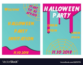 Set of halloween concepts pumpkin and spider web vector image