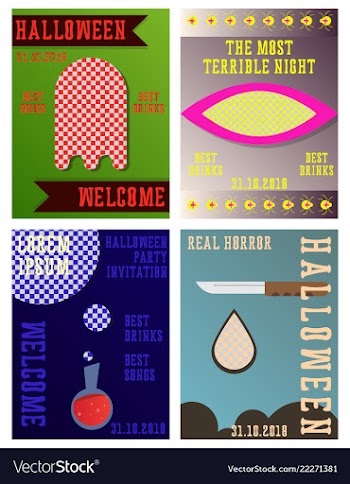 Set of halloween concepts pumpkin and spider web vector image