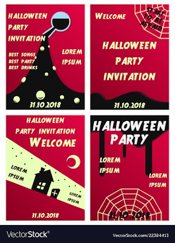 Set of halloween concepts pumpkin and spider web vector image