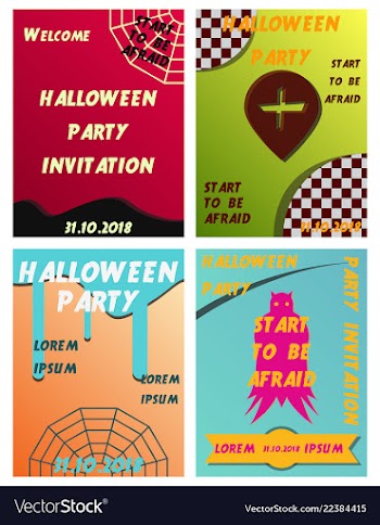 Set of halloween concepts pumpkin and spider web vector image