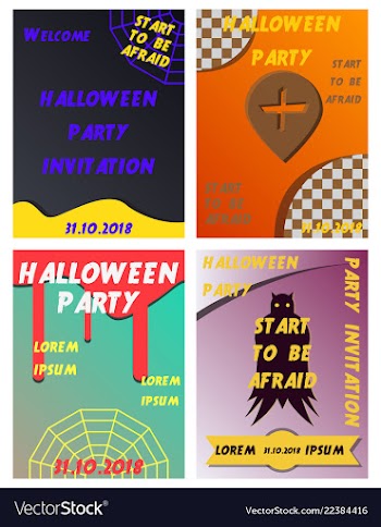 Set of halloween concepts pumpkin and spider web vector image