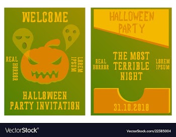 Set of halloween concepts pumpkin and spider web vector image