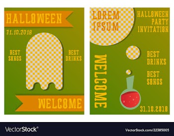 Set of halloween concepts pumpkin and spider web vector image