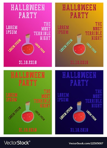 Set of halloween concepts pumpkin and spider web vector image