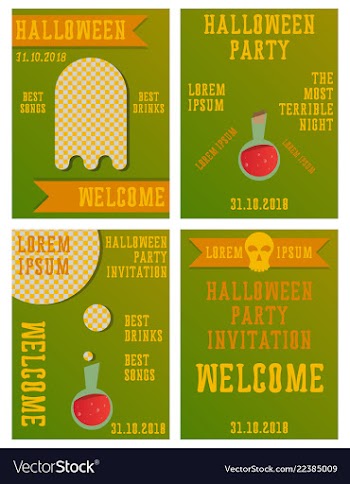 Set of halloween concepts pumpkin and spider web vector image