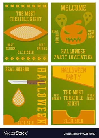 Set of halloween concepts pumpkin and spider web vector image