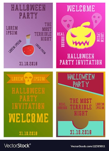 Set of halloween concepts pumpkin and spider web vector image
