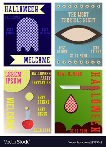 Set of halloween concepts pumpkin and spider web vector image