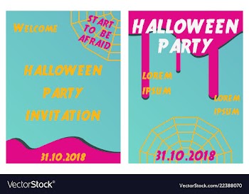 Set of halloween concepts pumpkin and spider web vector image