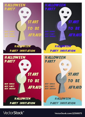 Set of halloween concepts pumpkin and spider web vector image