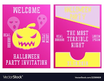 Set of halloween concepts pumpkin and spider web vector image