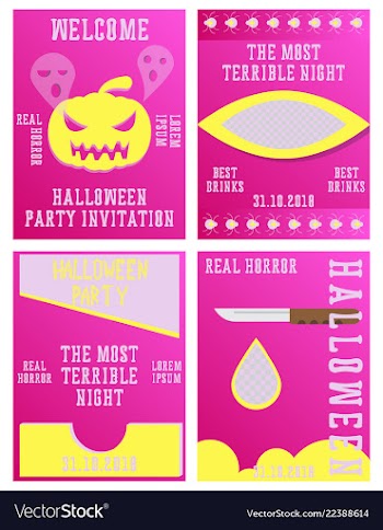 Set of halloween concepts pumpkin and spider web vector image