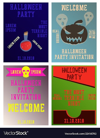 Set of halloween concepts pumpkin and spider web vector image