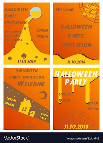 Set of halloween concepts pumpkin and spider web vector image
