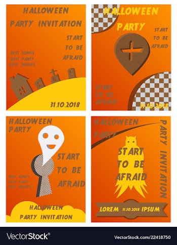 Set of halloween concepts pumpkin and spider web vector image