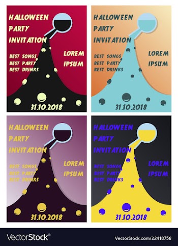 Set of halloween concepts pumpkin and spider web vector image