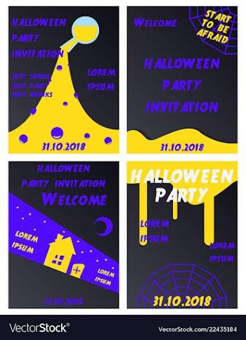 Set of halloween concepts pumpkin and spider web vector image
