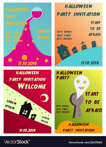 Set of halloween concepts pumpkin and spider web vector image