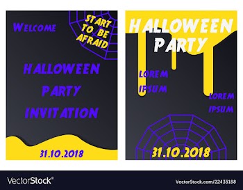 Set of halloween concepts pumpkin and spider web vector image