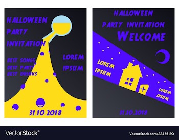 Set of halloween concepts pumpkin and spider web vector image