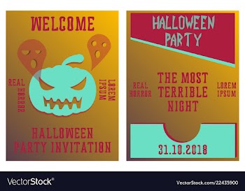Set of halloween concepts pumpkin and spider web vector image