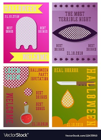 Set of halloween concepts pumpkin and spider web vector image