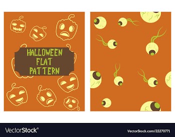 Set of halloween festive pattern endless vector image