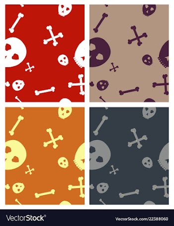Set of halloween festive pattern endless vector image