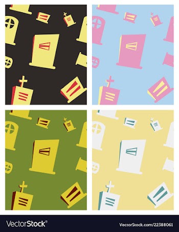 Set of halloween festive pattern endless vector image