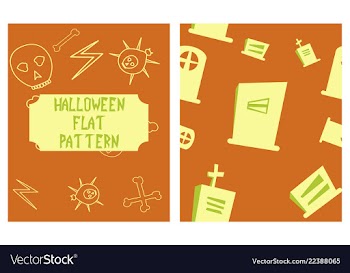 Set of halloween festive pattern endless vector image