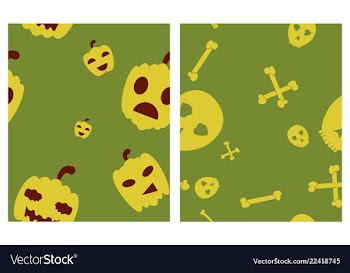 Set of halloween festive pattern endless vector image