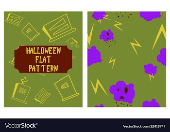 Set of halloween festive pattern endless vector image