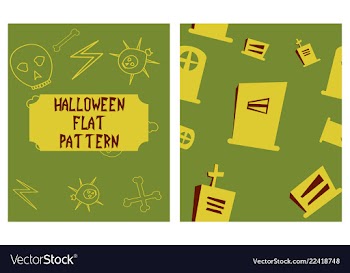 Set of halloween festive pattern endless vector image