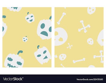 Set of halloween festive pattern endless vector image